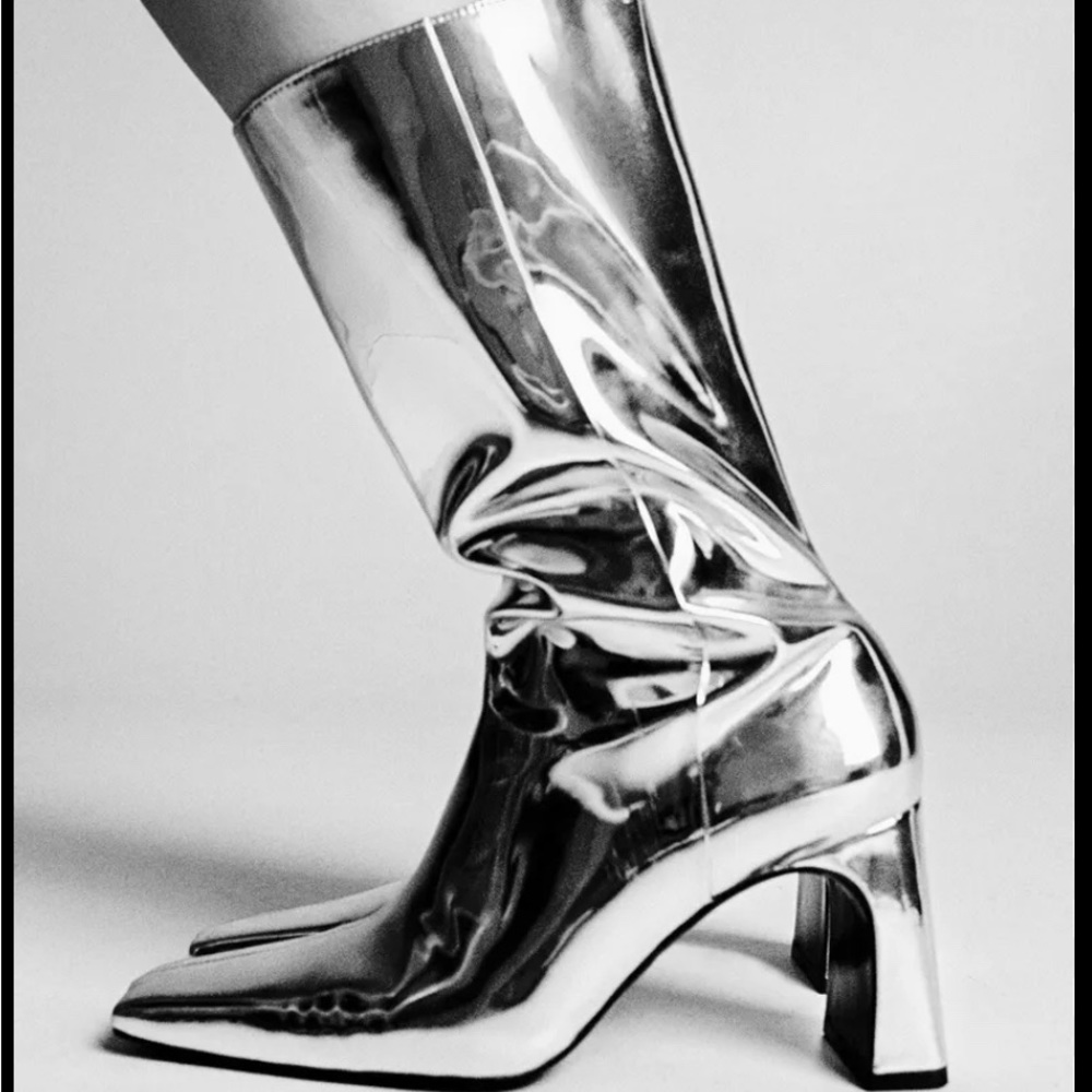 Metallic Silver boots